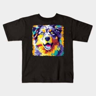 Australian Shepherd Pop Art - Dog Lover Gifts Kids T-Shirt